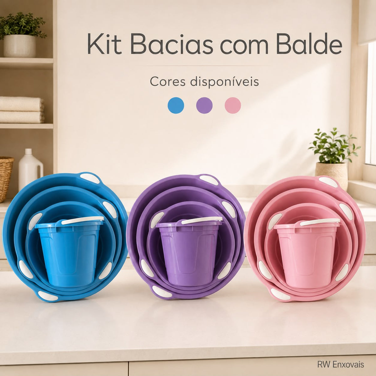 Kit de Bacias com Balde